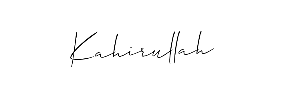 Use a signature maker to create a handwritten signature online. With this signature software, you can design (Allison_Script) your own signature for name Kahirullah. Kahirullah signature style 2 images and pictures png