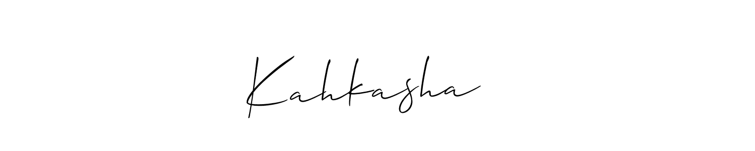 How to Draw Kahkasha ❤️ signature style? Allison_Script is a latest design signature styles for name Kahkasha ❤️. Kahkasha ❤️ signature style 2 images and pictures png