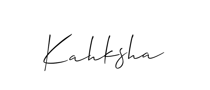 Create a beautiful signature design for name Kahksha. With this signature (Allison_Script) fonts, you can make a handwritten signature for free. Kahksha signature style 2 images and pictures png