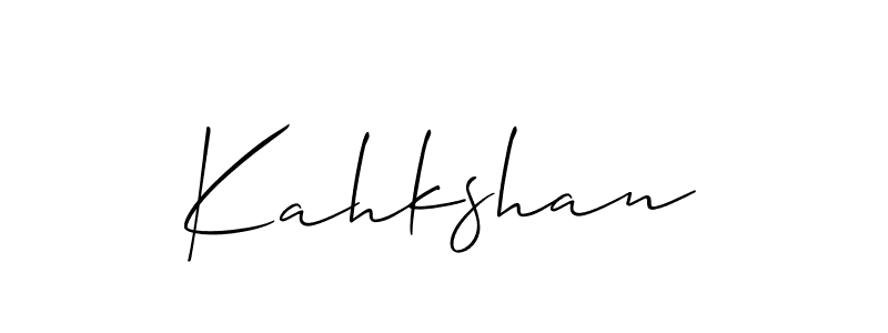 How to Draw Kahkshan signature style? Allison_Script is a latest design signature styles for name Kahkshan. Kahkshan signature style 2 images and pictures png