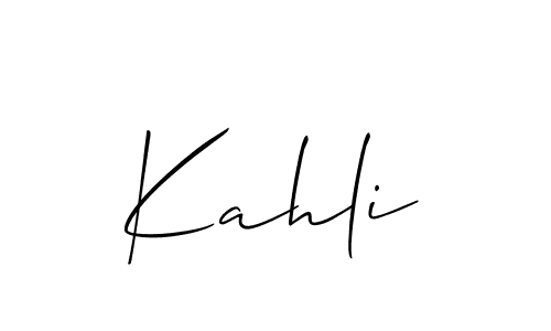 Use a signature maker to create a handwritten signature online. With this signature software, you can design (Allison_Script) your own signature for name Kahli. Kahli signature style 2 images and pictures png