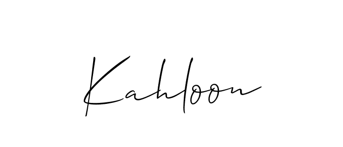 Create a beautiful signature design for name Kahloon. With this signature (Allison_Script) fonts, you can make a handwritten signature for free. Kahloon signature style 2 images and pictures png