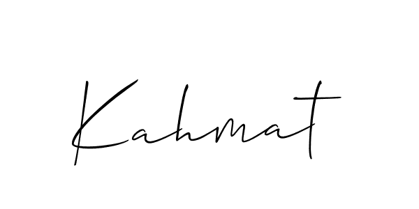 The best way (Allison_Script) to make a short signature is to pick only two or three words in your name. The name Kahmat include a total of six letters. For converting this name. Kahmat signature style 2 images and pictures png