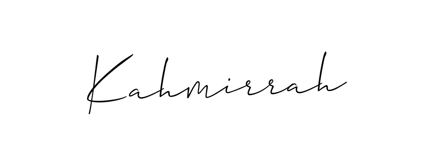 How to make Kahmirrah name signature. Use Allison_Script style for creating short signs online. This is the latest handwritten sign. Kahmirrah signature style 2 images and pictures png