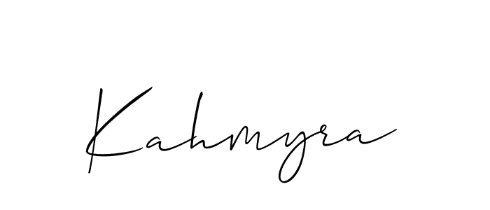 You should practise on your own different ways (Allison_Script) to write your name (Kahmyra) in signature. don't let someone else do it for you. Kahmyra signature style 2 images and pictures png