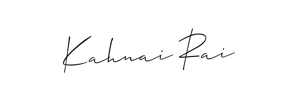 The best way (Allison_Script) to make a short signature is to pick only two or three words in your name. The name Kahnai Rai include a total of six letters. For converting this name. Kahnai Rai signature style 2 images and pictures png