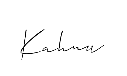 The best way (Allison_Script) to make a short signature is to pick only two or three words in your name. The name Kahnu include a total of six letters. For converting this name. Kahnu signature style 2 images and pictures png
