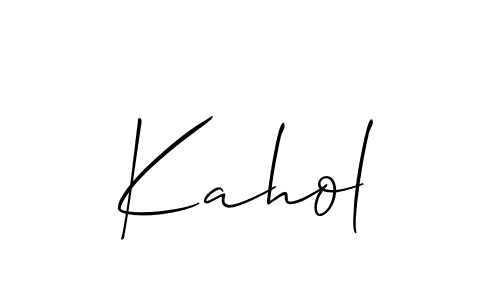 The best way (Allison_Script) to make a short signature is to pick only two or three words in your name. The name Kahol include a total of six letters. For converting this name. Kahol signature style 2 images and pictures png