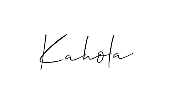 Kahola stylish signature style. Best Handwritten Sign (Allison_Script) for my name. Handwritten Signature Collection Ideas for my name Kahola. Kahola signature style 2 images and pictures png