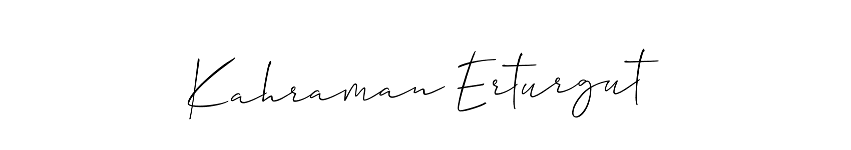 Create a beautiful signature design for name Kahraman Erturgut. With this signature (Allison_Script) fonts, you can make a handwritten signature for free. Kahraman Erturgut signature style 2 images and pictures png