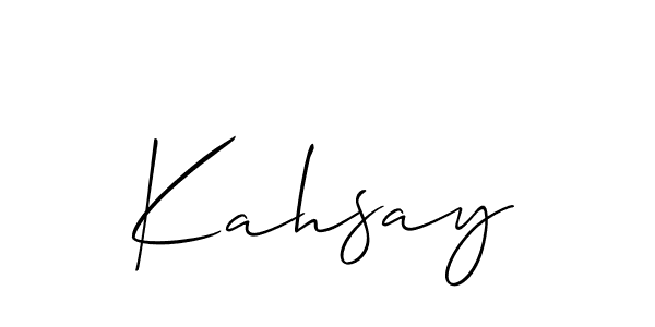 Also You can easily find your signature by using the search form. We will create Kahsay name handwritten signature images for you free of cost using Allison_Script sign style. Kahsay signature style 2 images and pictures png