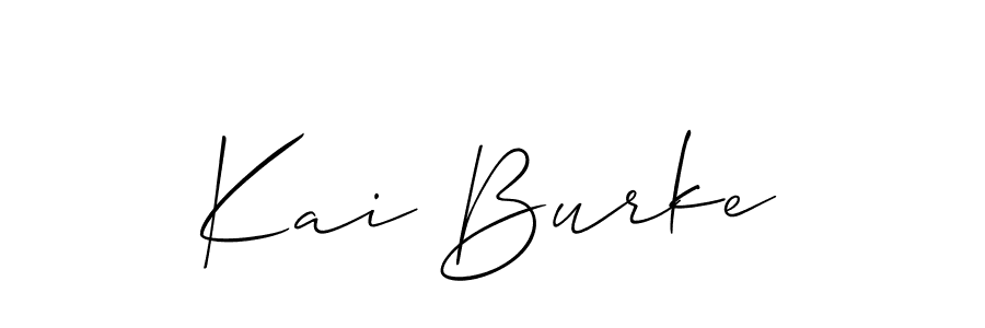 You should practise on your own different ways (Allison_Script) to write your name (Kai Burke) in signature. don't let someone else do it for you. Kai Burke signature style 2 images and pictures png