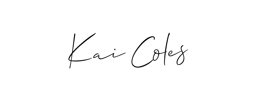 How to make Kai Coles name signature. Use Allison_Script style for creating short signs online. This is the latest handwritten sign. Kai Coles signature style 2 images and pictures png