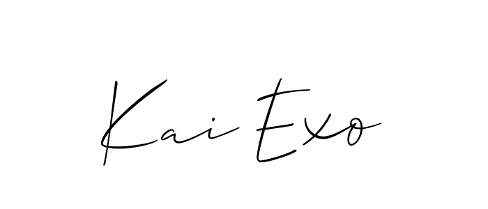 Also You can easily find your signature by using the search form. We will create Kai Exo name handwritten signature images for you free of cost using Allison_Script sign style. Kai Exo signature style 2 images and pictures png