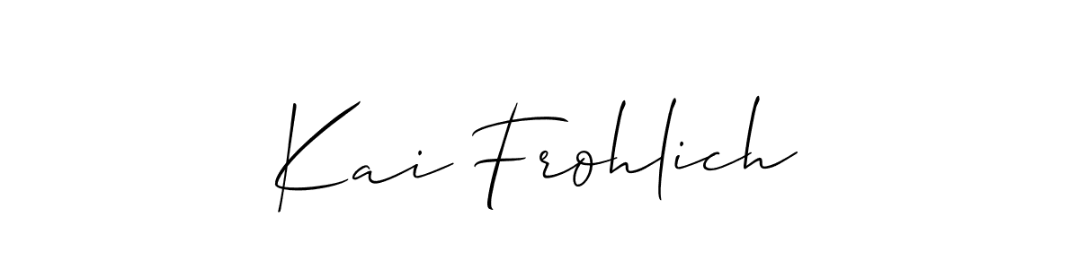 Use a signature maker to create a handwritten signature online. With this signature software, you can design (Allison_Script) your own signature for name Kai Frohlich. Kai Frohlich signature style 2 images and pictures png