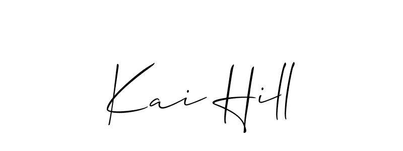 Make a short Kai Hill signature style. Manage your documents anywhere anytime using Allison_Script. Create and add eSignatures, submit forms, share and send files easily. Kai Hill signature style 2 images and pictures png