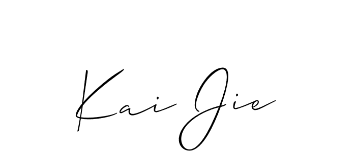 The best way (Allison_Script) to make a short signature is to pick only two or three words in your name. The name Kai Jie include a total of six letters. For converting this name. Kai Jie signature style 2 images and pictures png