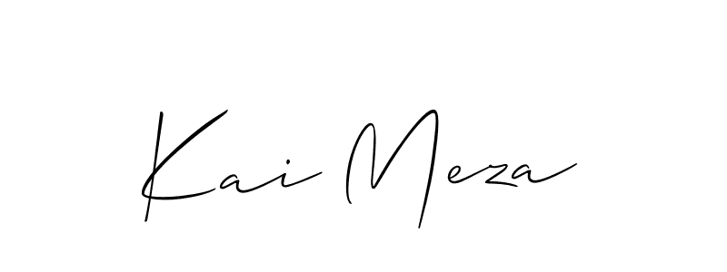 if you are searching for the best signature style for your name Kai Meza. so please give up your signature search. here we have designed multiple signature styles  using Allison_Script. Kai Meza signature style 2 images and pictures png