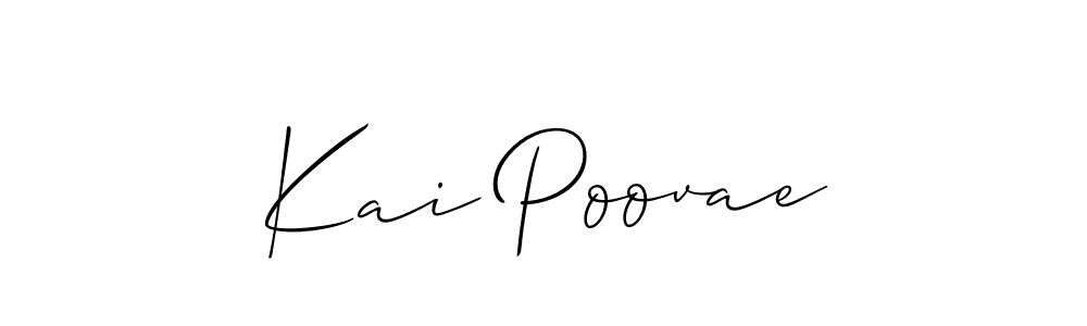 Also You can easily find your signature by using the search form. We will create Kai Poovae name handwritten signature images for you free of cost using Allison_Script sign style. Kai Poovae signature style 2 images and pictures png