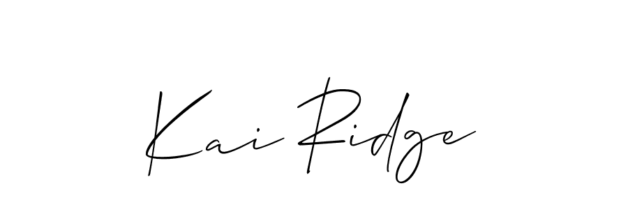 Allison_Script is a professional signature style that is perfect for those who want to add a touch of class to their signature. It is also a great choice for those who want to make their signature more unique. Get Kai Ridge name to fancy signature for free. Kai Ridge signature style 2 images and pictures png