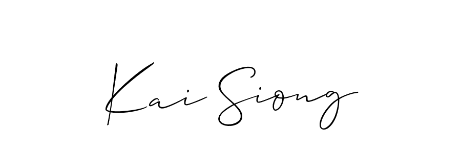 How to make Kai Siong signature? Allison_Script is a professional autograph style. Create handwritten signature for Kai Siong name. Kai Siong signature style 2 images and pictures png