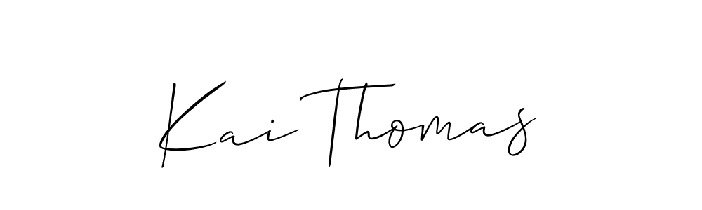 Allison_Script is a professional signature style that is perfect for those who want to add a touch of class to their signature. It is also a great choice for those who want to make their signature more unique. Get Kai Thomas name to fancy signature for free. Kai Thomas signature style 2 images and pictures png