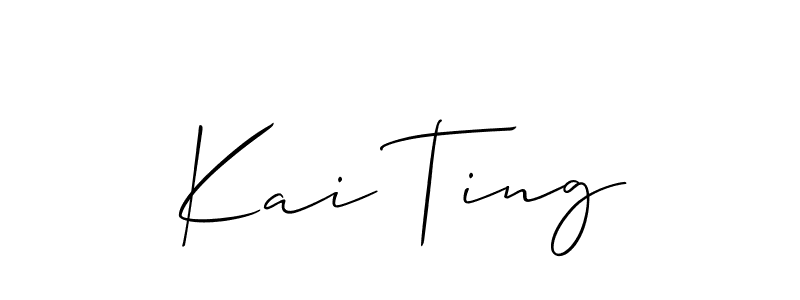 Create a beautiful signature design for name Kai Ting. With this signature (Allison_Script) fonts, you can make a handwritten signature for free. Kai Ting signature style 2 images and pictures png