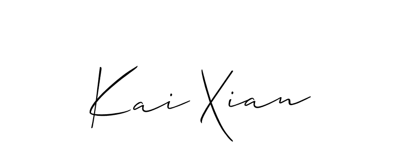 Allison_Script is a professional signature style that is perfect for those who want to add a touch of class to their signature. It is also a great choice for those who want to make their signature more unique. Get Kai Xian name to fancy signature for free. Kai Xian signature style 2 images and pictures png