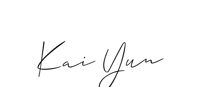 The best way (Allison_Script) to make a short signature is to pick only two or three words in your name. The name Kai Yun include a total of six letters. For converting this name. Kai Yun signature style 2 images and pictures png