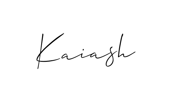 Similarly Allison_Script is the best handwritten signature design. Signature creator online .You can use it as an online autograph creator for name Kaiash. Kaiash signature style 2 images and pictures png
