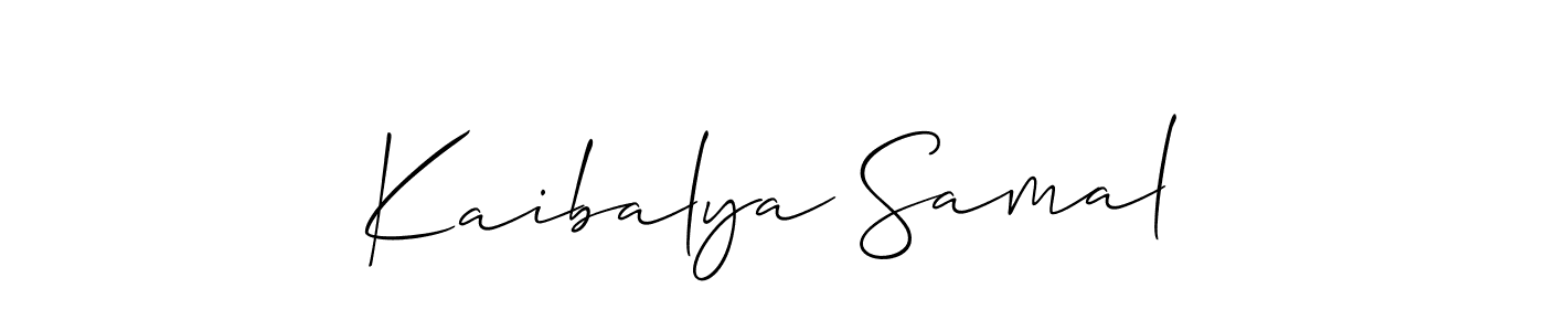 How to make Kaibalya Samal name signature. Use Allison_Script style for creating short signs online. This is the latest handwritten sign. Kaibalya Samal signature style 2 images and pictures png