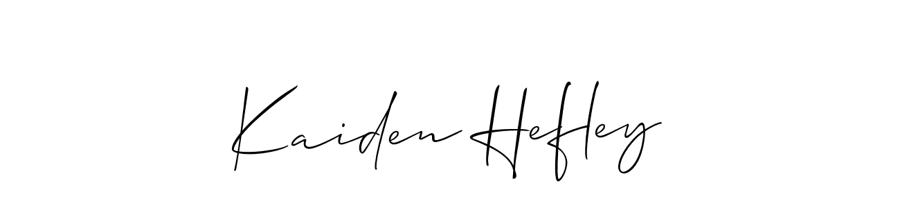 Also we have Kaiden Hefley name is the best signature style. Create professional handwritten signature collection using Allison_Script autograph style. Kaiden Hefley signature style 2 images and pictures png