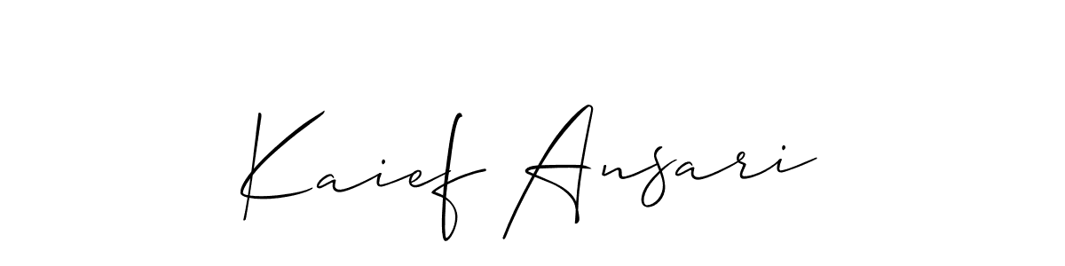 Make a beautiful signature design for name Kaief Ansari. With this signature (Allison_Script) style, you can create a handwritten signature for free. Kaief Ansari signature style 2 images and pictures png