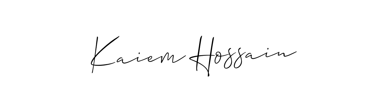 Use a signature maker to create a handwritten signature online. With this signature software, you can design (Allison_Script) your own signature for name Kaiem Hossain. Kaiem Hossain signature style 2 images and pictures png