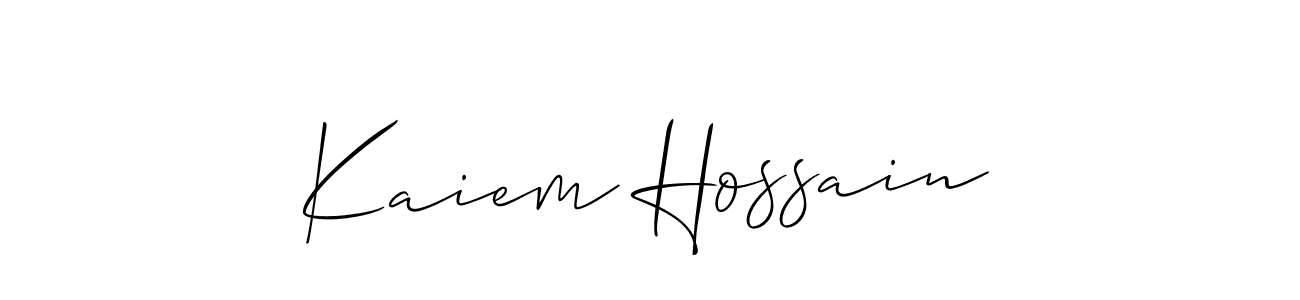 You should practise on your own different ways (Allison_Script) to write your name (Kaiem Hossain) in signature. don't let someone else do it for you. Kaiem Hossain signature style 2 images and pictures png