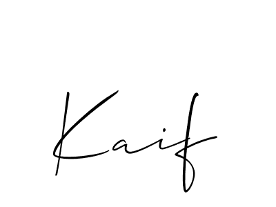 Kaif stylish signature style. Best Handwritten Sign (Allison_Script) for my name. Handwritten Signature Collection Ideas for my name Kaif. Kaif signature style 2 images and pictures png