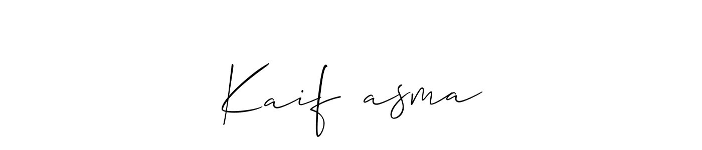 Also we have Kaif♥️asma name is the best signature style. Create professional handwritten signature collection using Allison_Script autograph style. Kaif♥️asma signature style 2 images and pictures png