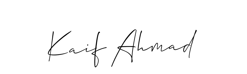 Design your own signature with our free online signature maker. With this signature software, you can create a handwritten (Allison_Script) signature for name Kaif Ahmad. Kaif Ahmad signature style 2 images and pictures png