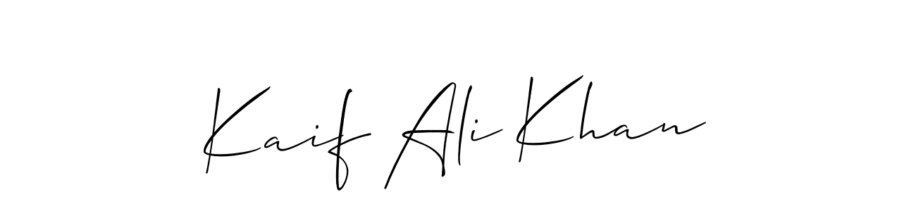 Make a short Kaif Ali Khan signature style. Manage your documents anywhere anytime using Allison_Script. Create and add eSignatures, submit forms, share and send files easily. Kaif Ali Khan signature style 2 images and pictures png