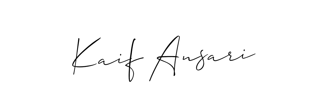 Also You can easily find your signature by using the search form. We will create Kaif Ansari name handwritten signature images for you free of cost using Allison_Script sign style. Kaif Ansari signature style 2 images and pictures png