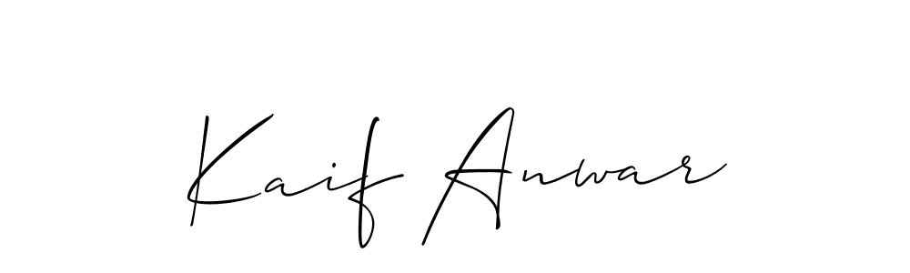 You should practise on your own different ways (Allison_Script) to write your name (Kaif Anwar) in signature. don't let someone else do it for you. Kaif Anwar signature style 2 images and pictures png