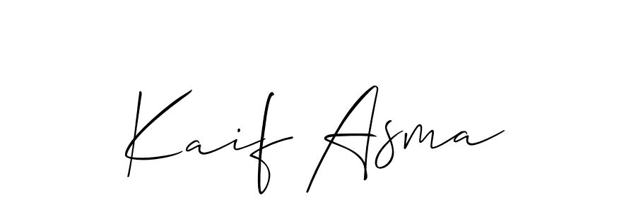 Similarly Allison_Script is the best handwritten signature design. Signature creator online .You can use it as an online autograph creator for name Kaif Asma. Kaif Asma signature style 2 images and pictures png