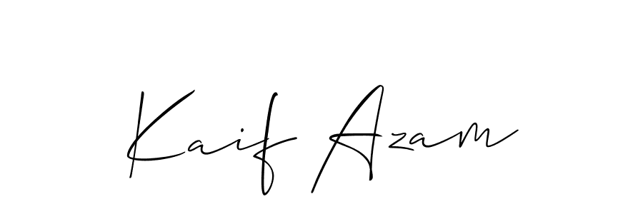 How to make Kaif Azam name signature. Use Allison_Script style for creating short signs online. This is the latest handwritten sign. Kaif Azam signature style 2 images and pictures png