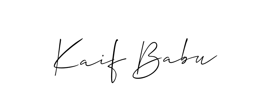 Design your own signature with our free online signature maker. With this signature software, you can create a handwritten (Allison_Script) signature for name Kaif Babu. Kaif Babu signature style 2 images and pictures png