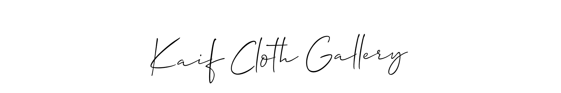 It looks lik you need a new signature style for name Kaif Cloth Gallery. Design unique handwritten (Allison_Script) signature with our free signature maker in just a few clicks. Kaif Cloth Gallery signature style 2 images and pictures png
