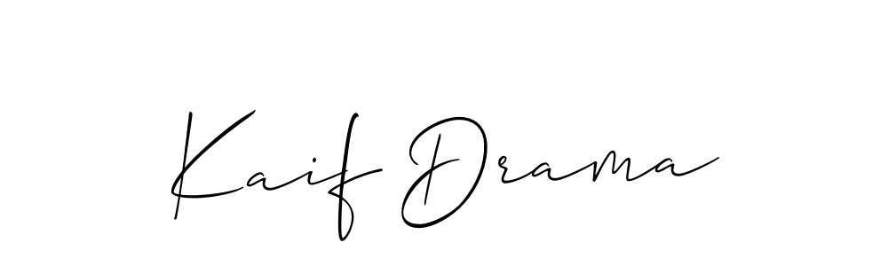 How to make Kaif Drama name signature. Use Allison_Script style for creating short signs online. This is the latest handwritten sign. Kaif Drama signature style 2 images and pictures png