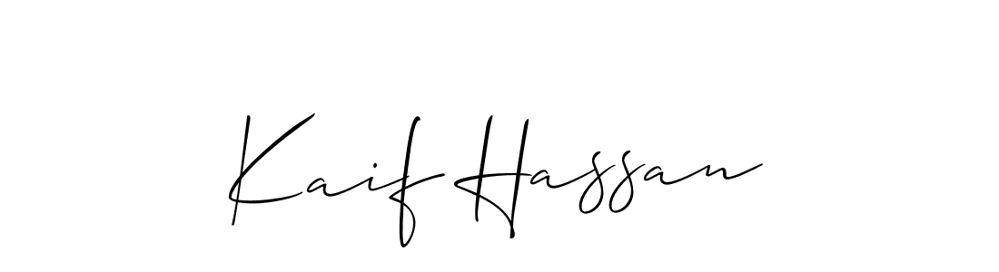 How to make Kaif Hassan name signature. Use Allison_Script style for creating short signs online. This is the latest handwritten sign. Kaif Hassan signature style 2 images and pictures png