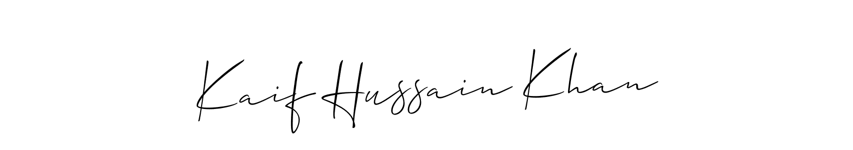 Also You can easily find your signature by using the search form. We will create Kaif Hussain Khan name handwritten signature images for you free of cost using Allison_Script sign style. Kaif Hussain Khan signature style 2 images and pictures png