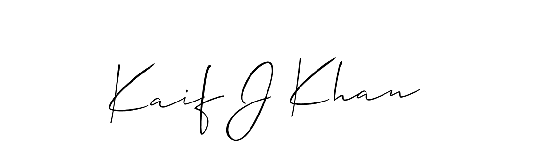 Allison_Script is a professional signature style that is perfect for those who want to add a touch of class to their signature. It is also a great choice for those who want to make their signature more unique. Get Kaif J Khan name to fancy signature for free. Kaif J Khan signature style 2 images and pictures png