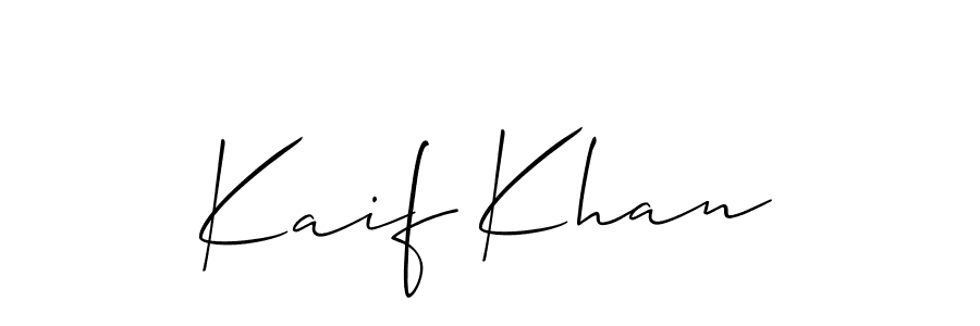 Make a beautiful signature design for name Kaif Khan. With this signature (Allison_Script) style, you can create a handwritten signature for free. Kaif Khan signature style 2 images and pictures png